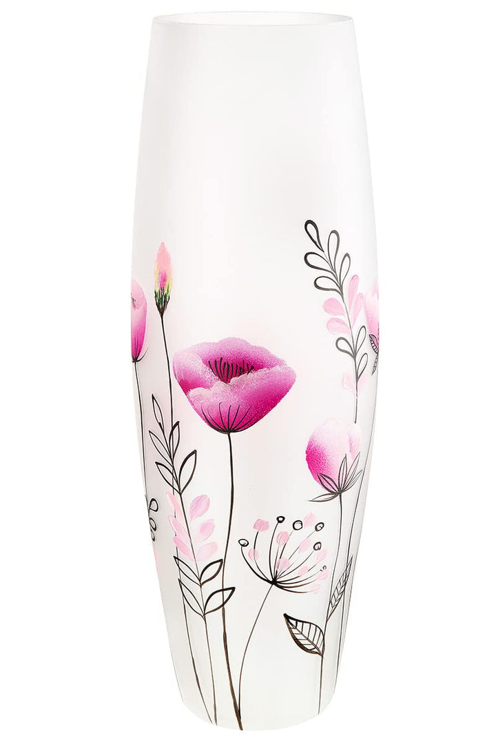 GILDE Ovalvase Flowery Glas rosa 39939 Höhe 50 cm