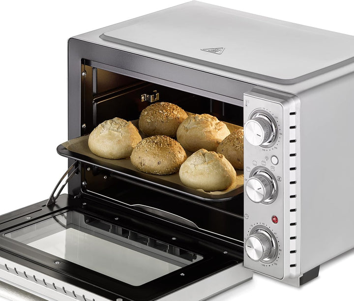 CASO TO 26 SilverStyle - Design Backofen, Testsieger im Haus & Garten Test, 26 Liter Garraum, 3 Eins