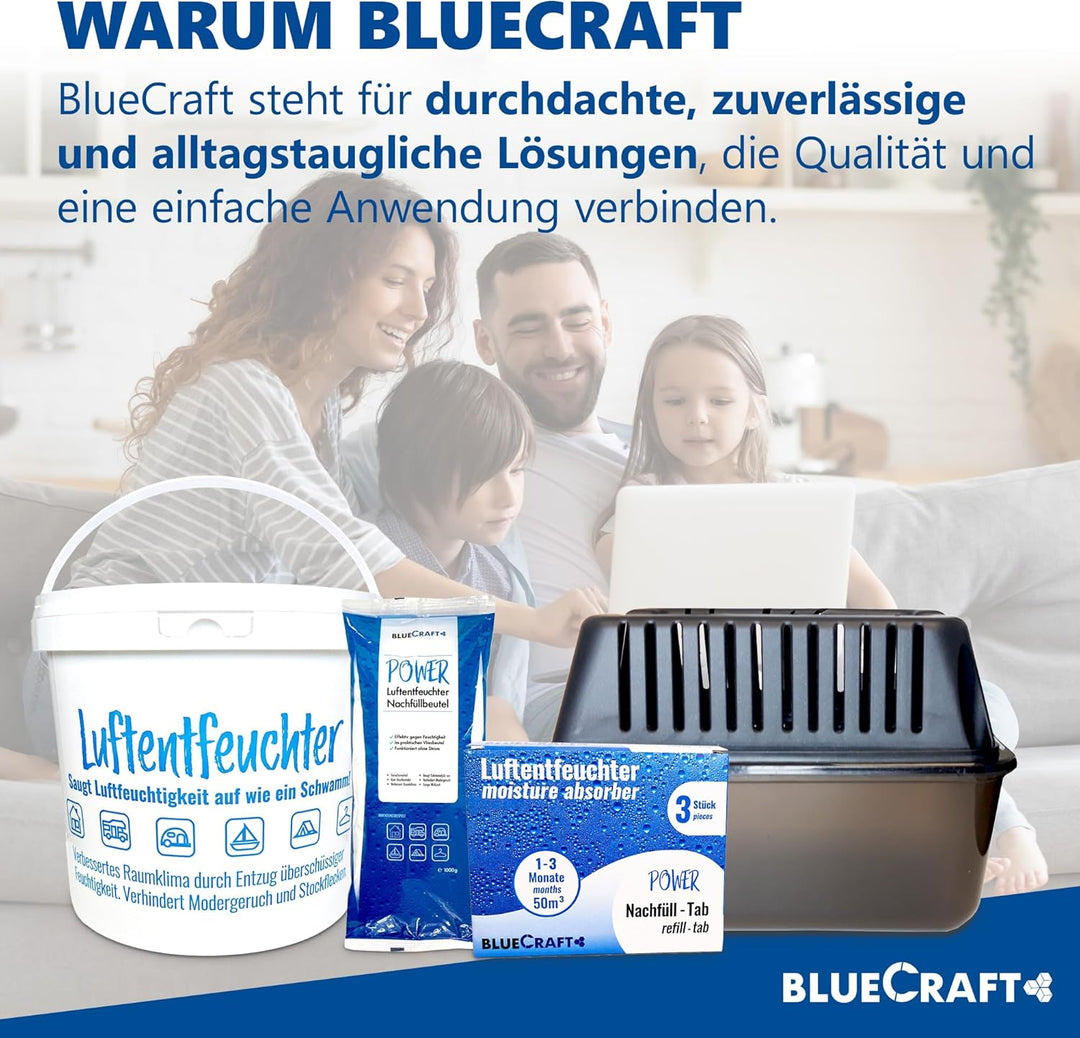 Bluecraft - 10x 1kg Luft-Entfeuchter Granulat Nachfüllpack im Vliesbeutel Raumentfeuchter ohne Strom