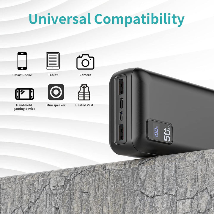 PowerBank 50000mAh grosse kapazität, 22,5W Powerbank PD20W Schnell Aufladende Externer Handyakku USB