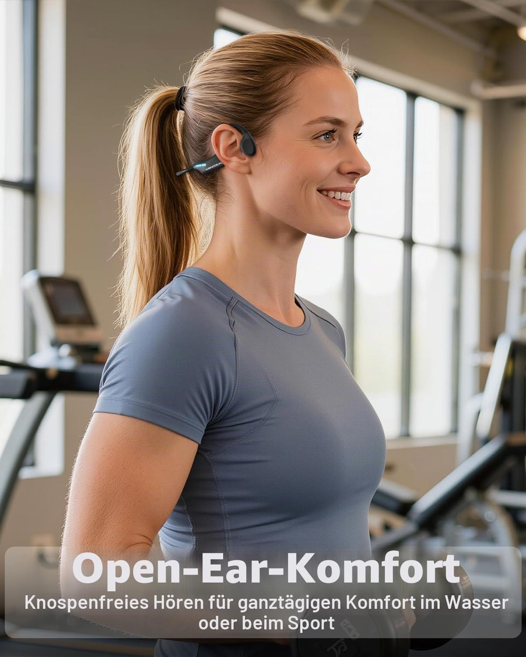 MONODEAL Knochenschall Kopfhörer Schwimmen Bluetooth 6.0 IPX8 Unterwasser 32G MP3 Open-Ear Bone Cond