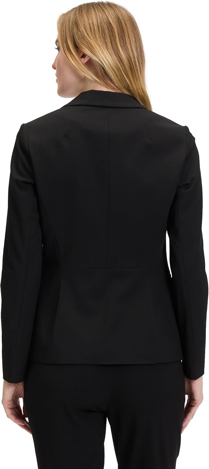 Betty & Co Damen Klassischer Blazer mit Taschen 38 Schwarz, 38 Schwarz