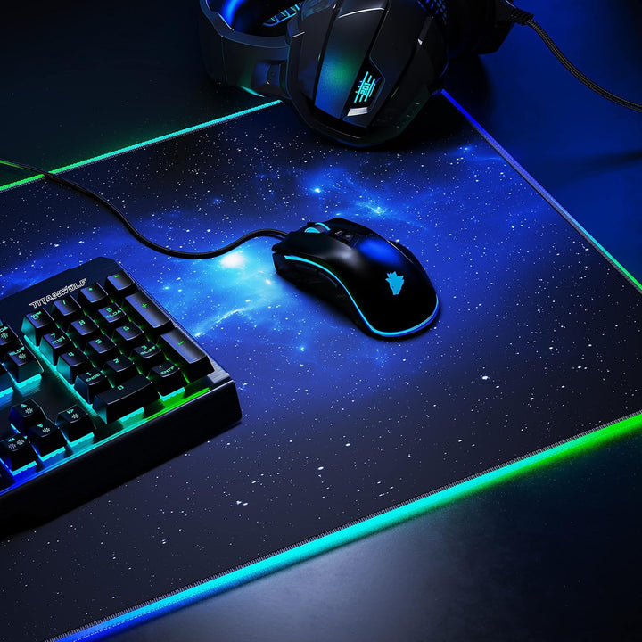 CSL-Computer – XXL RGB Gaming Mauspad – LED Schreibtischunterlage – 900 x 400 mm Übergrösse – XXL Ma