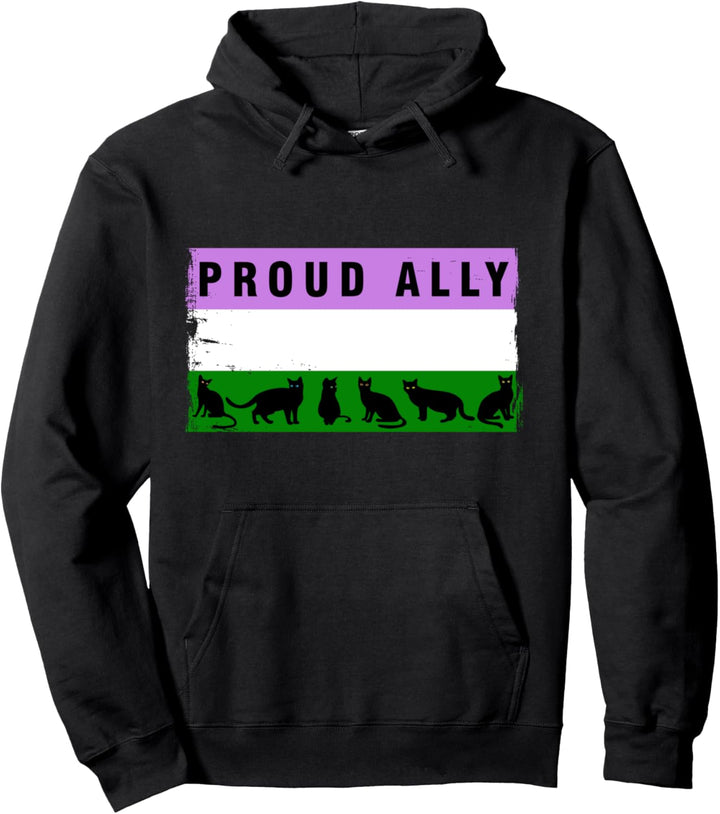 Stolzer Verbündeter, Genderqueer-Katzen, Pride Pullover Hoodie