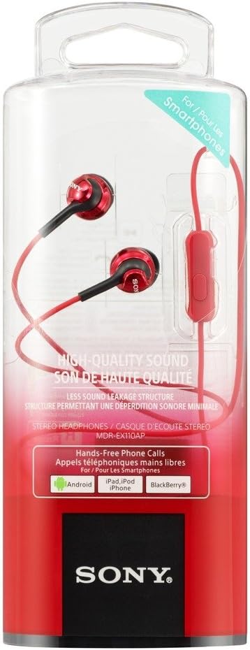 Sony NW-E394 Walkman 8GB (Speicherung von Fotos, UKW-Radio-Funktion) rot & MDR-EX110APR In-Ear-Kopfh