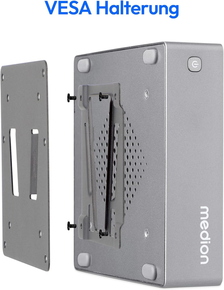 MEDION S06 Mini PC (Intel Core i3-1315U, 8GB DDR4 RAM, 512GB SSD, LAN, WLAN, VESA, HDMI, DP, ohne OS