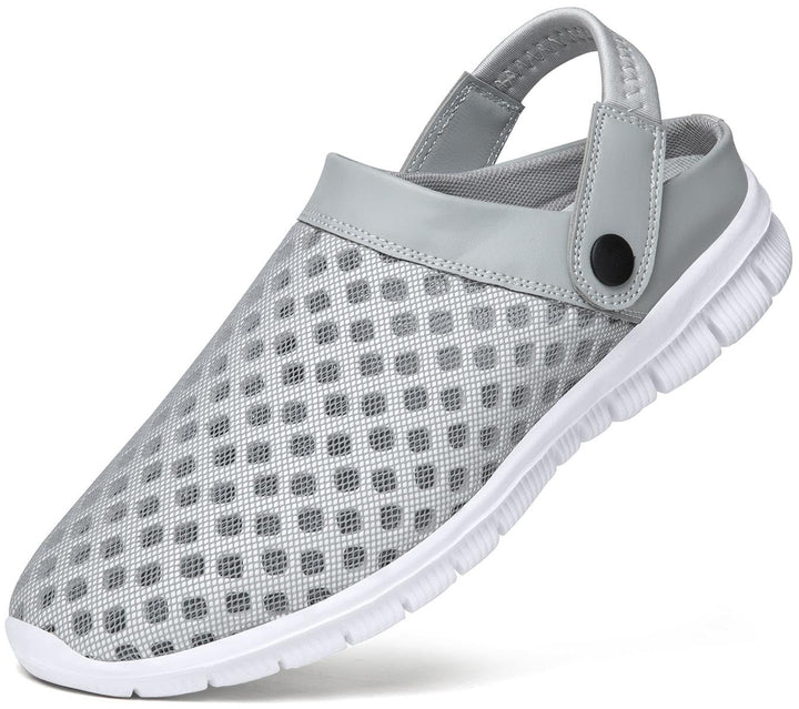SAGUARO Unisex Sommer Clogs Hausschuhe Mesh Atmungsaktiv Gartenschuhe Gr. 36-48 36 EU Grau, 36 EU Gr