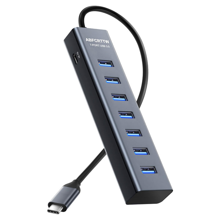 7-Port USB C auf USB Adapter Mit 30cm Kable, Aluminium USB Hub 5Gbps, USB C Verteiler Mehrfach Adapt