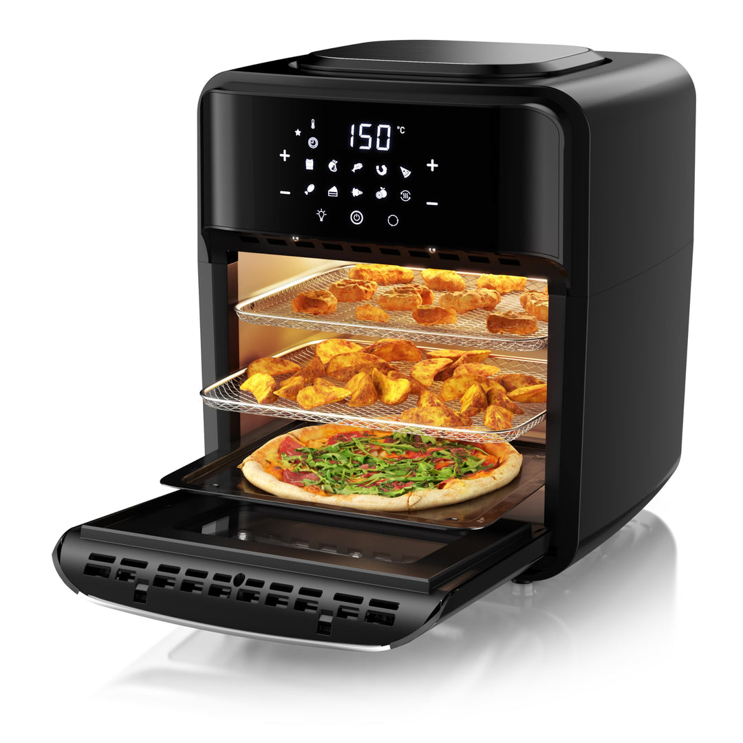 Arendo - Heissluftfritteuse XXL mit LED Touchscreen 12 Liter - Grill - Dörrautomat - Backofen - Air