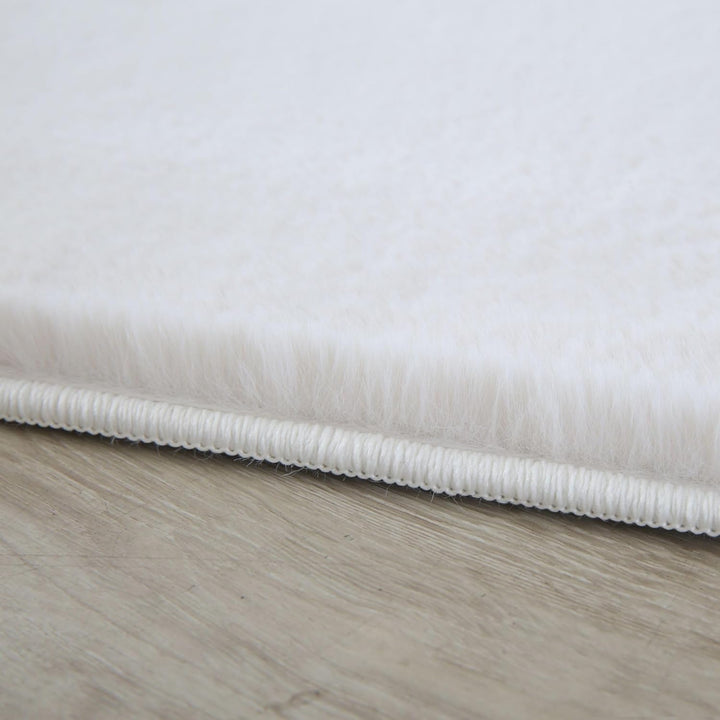 Carpetsale24 Teppich Wohnzimmer Einfarbig Modern Design 160 x 230 cm Creme - Hochflor Teppich Schlaf
