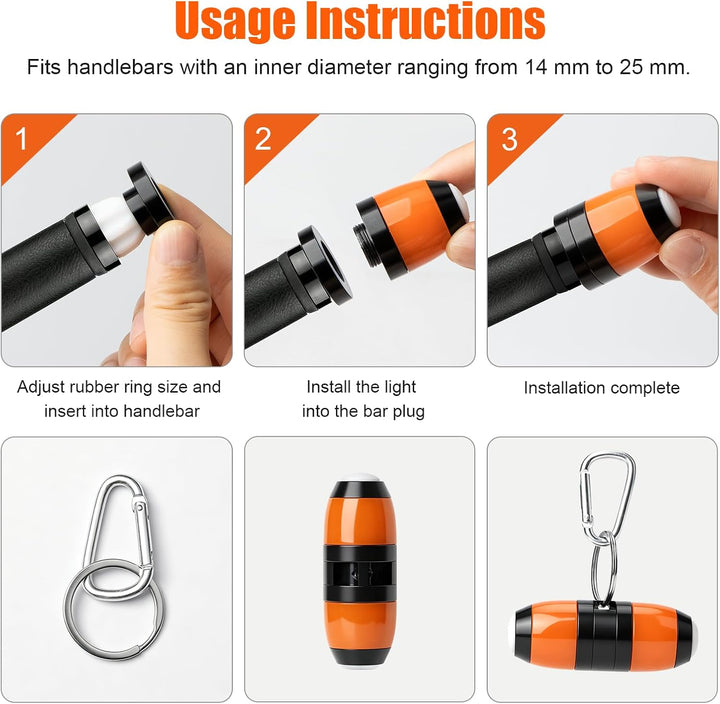 LED Blinker E Scooter Nachrüsten Set, Fahrrad Blinker, Wasserdicht, Universeller-LED Handlebar Light