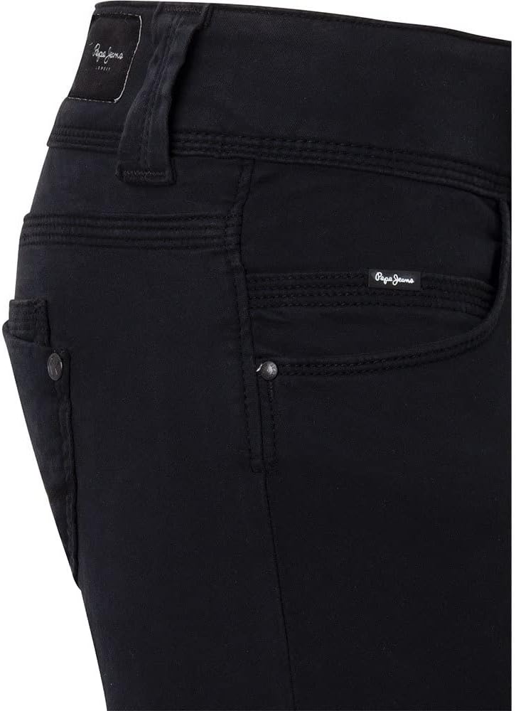 Pepe Jeans Damen Venus Jeans Regular Fit Low Waist Authentic Rope 25W / 30L Black (Black), 25W / 30L