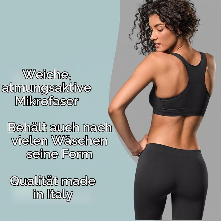 FOCENZA 3 Stück Set Sport BH Damen, Sport BH ohne Bügel aus Atmungsaktive Mikrofaser, Top Gym Damen