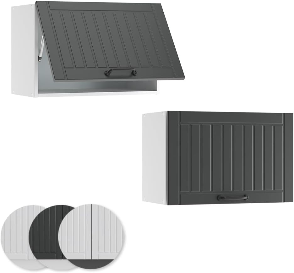 Vicco Hängeschrank Fame-Line, Anthrazit Landhaus, 60 cm | Flach, zur Kombination mit weiteren Module