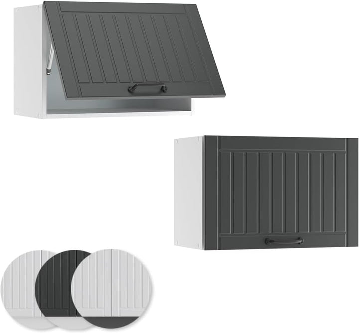 Vicco Hängeschrank Fame-Line, Anthrazit Landhaus, 60 cm | Flach, zur Kombination mit weiteren Module