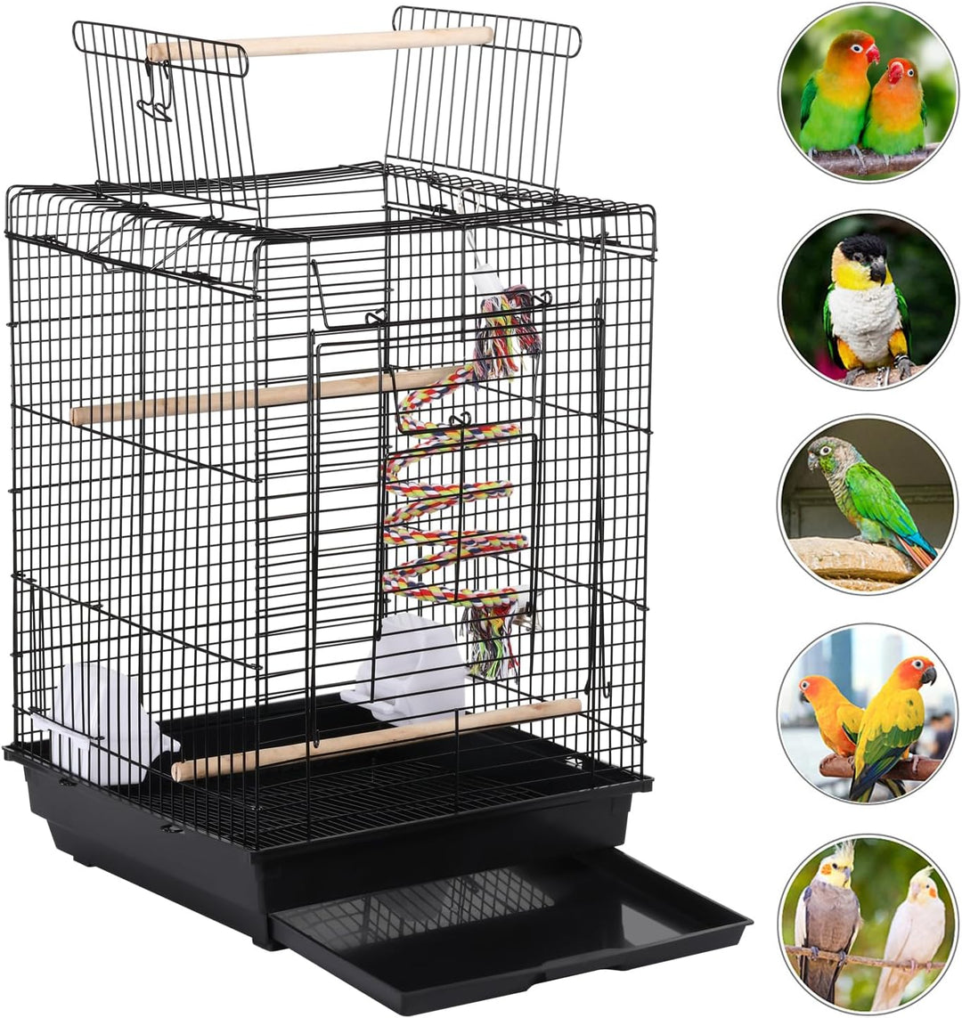 Yaheetech Vogelkäfig mit Vogelspielzeuge Wellensittichkäfig Nymphensittiche Fink Papageienkäfig mit