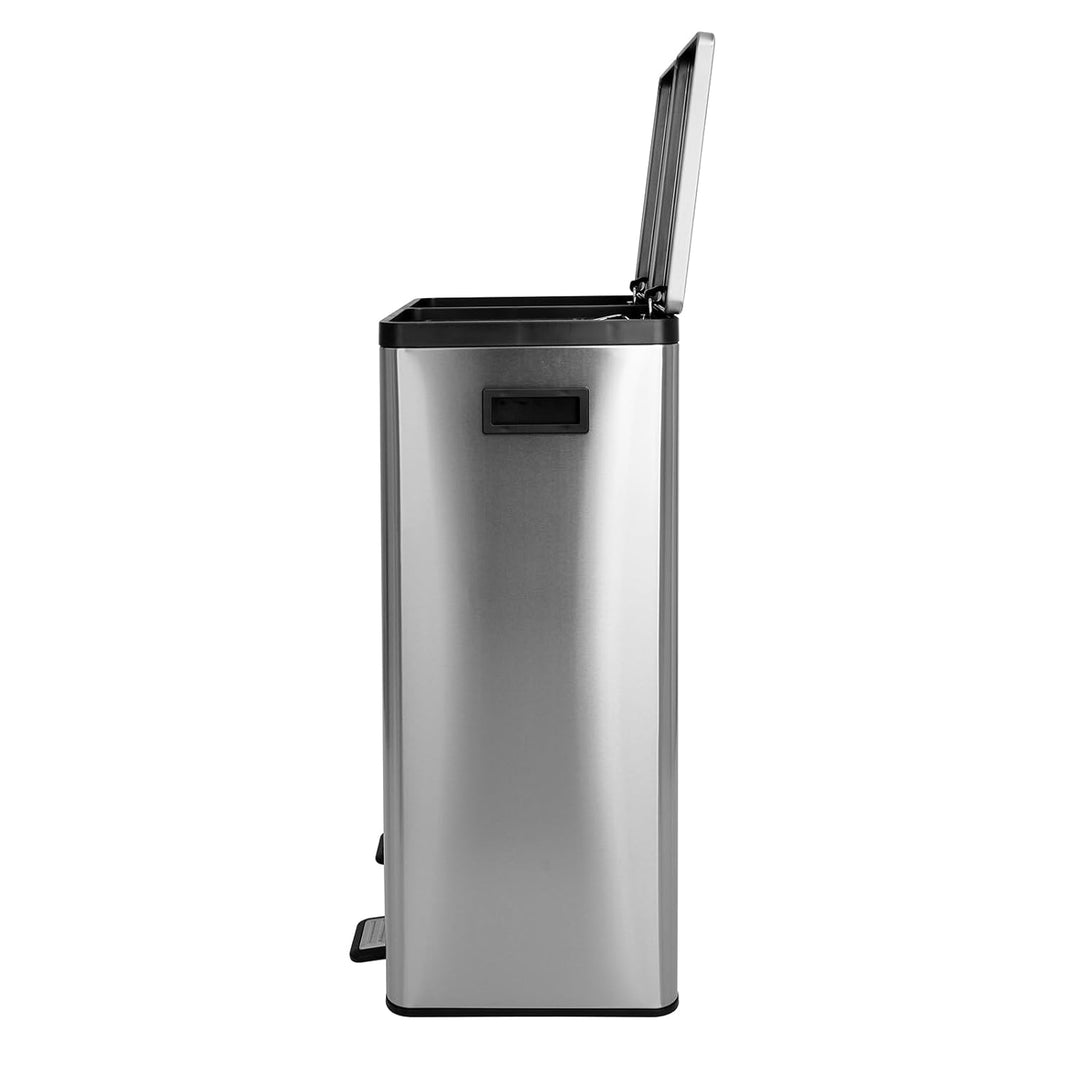 SVITA TMH2X30 Mülleimer 60L Mülltrennsystem 2 Fächer 2x15L Softclose-Deckel Pedal versteckbar Kunsts