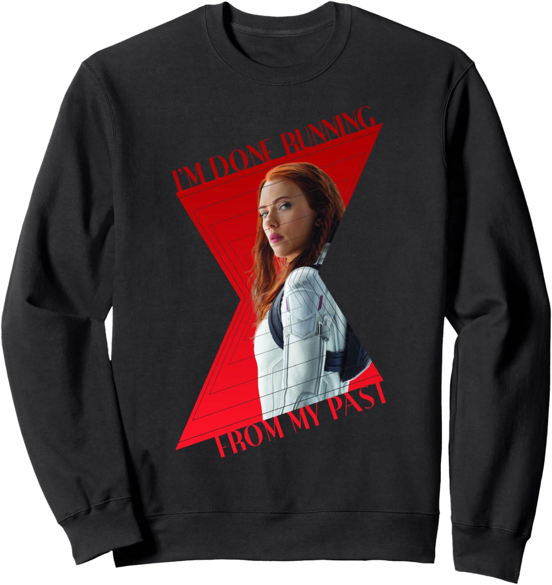 Marvel Black Widow I'm Done Running Logo Portrait Sweatshirt