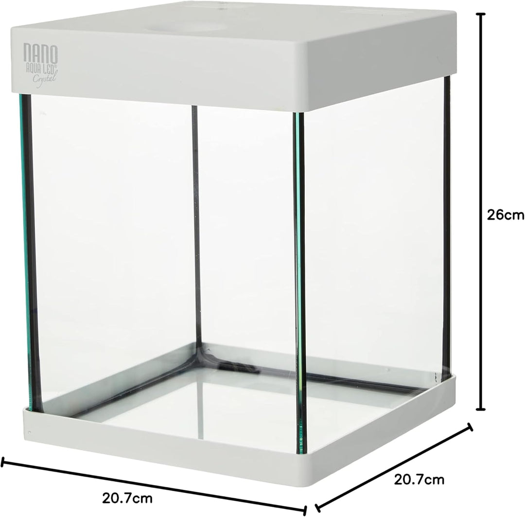 ICA KNA10 Nano Aqua Led Crystal Aquariumset, 10 Liter Weiss 10 LITROS (Pack of 1), Weiss 10 LITROS (