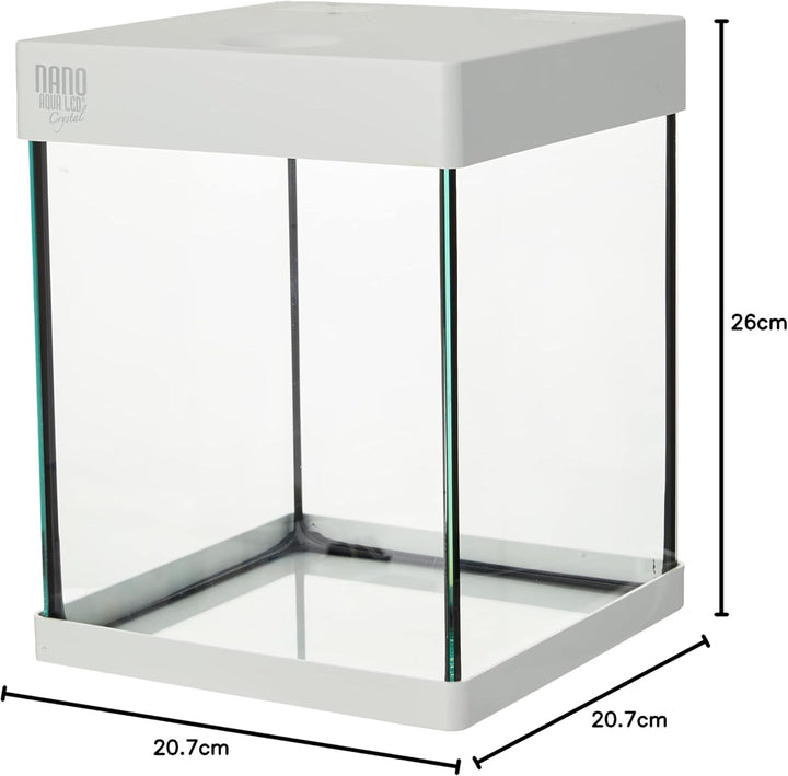 ICA KNA10 Nano Aqua Led Crystal Aquariumset, 10 Liter Weiss 10 LITROS (Pack of 1), Weiss 10 LITROS (