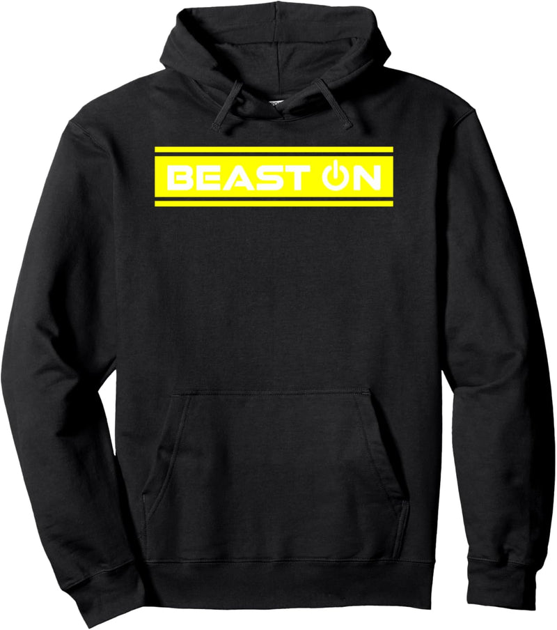 Beast ON Gelb Gym Fitness Workout Gym Spruch Motivation Gelb Pullover Hoodie