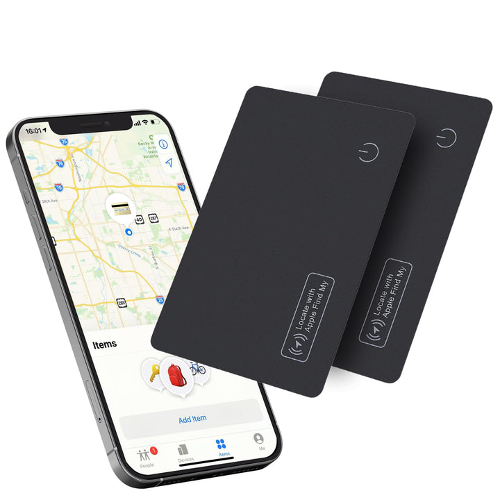 Reyke Wallet-Tracker-Karte, kompatibel mit Apple Find My, 2er-Pack, flach | Flache, wiederaufladbare