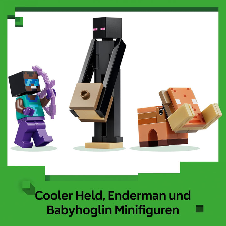 LEGO Minecraft Reise durch Nether und Endportal - Kinder Spielzeug mit Helden, Enderman und Baby Hog