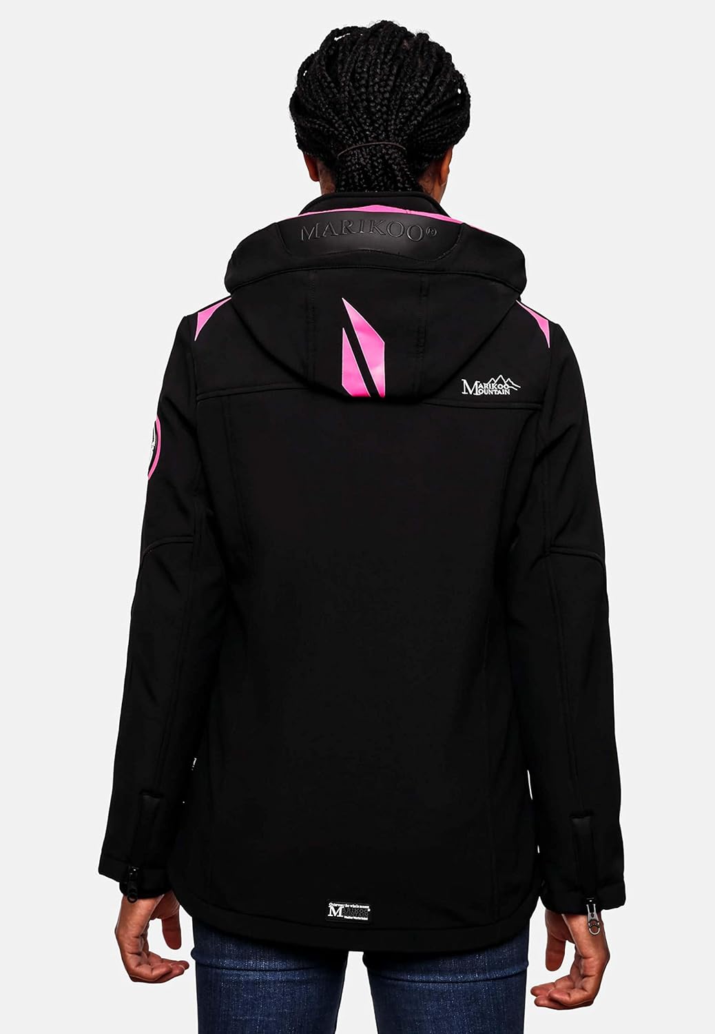 MARIKOO Damen Softshelljacke wasserdichte Funktionsjacke mit abnehmbarer Kapuze Mount-Cho-Oyu XS-XXL
