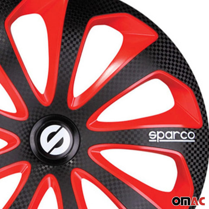 Satz Sparco Radzierblenden Sicilia 15-Zoll Schwarz/Rot/Karbon