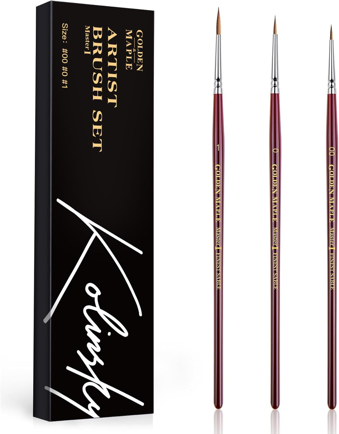 Golden Maple Kolinsky Sable Brushes - Professional Artist Small Fine Detail Paint Brushes for Miniat