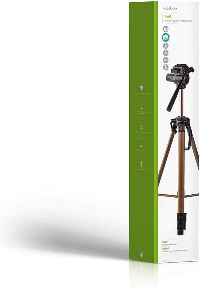 Nedis - Dreibeinstativ - Schwenk- und Neigefunktion - Max. 3,5 kg - 161 cm - 3-Wege-Panoramakopf - S