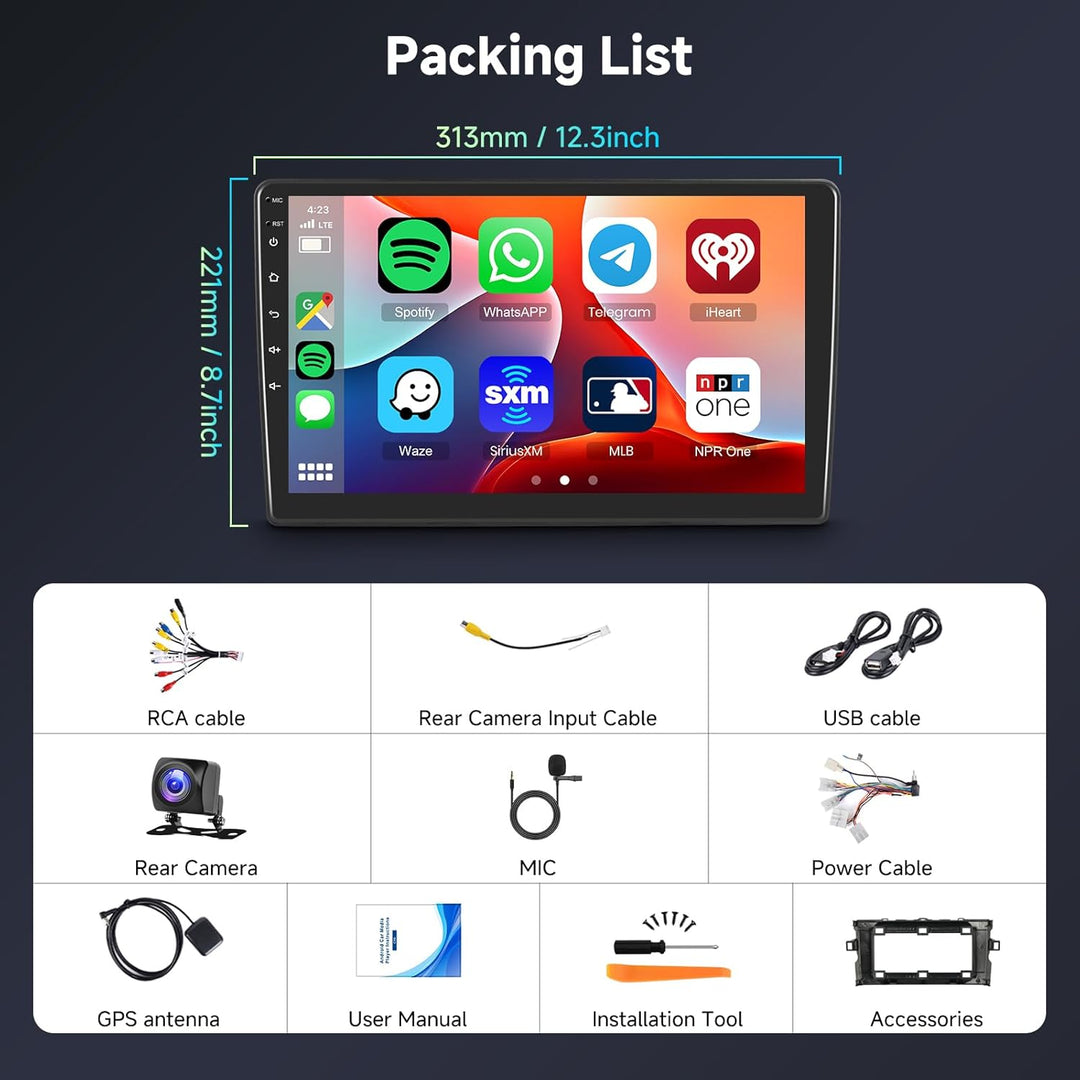 Hodozzy [6G+128G] 8Core Autoradio für Toyota Auris E150 2006-2011 mit Wireless Carplay Android Auto,