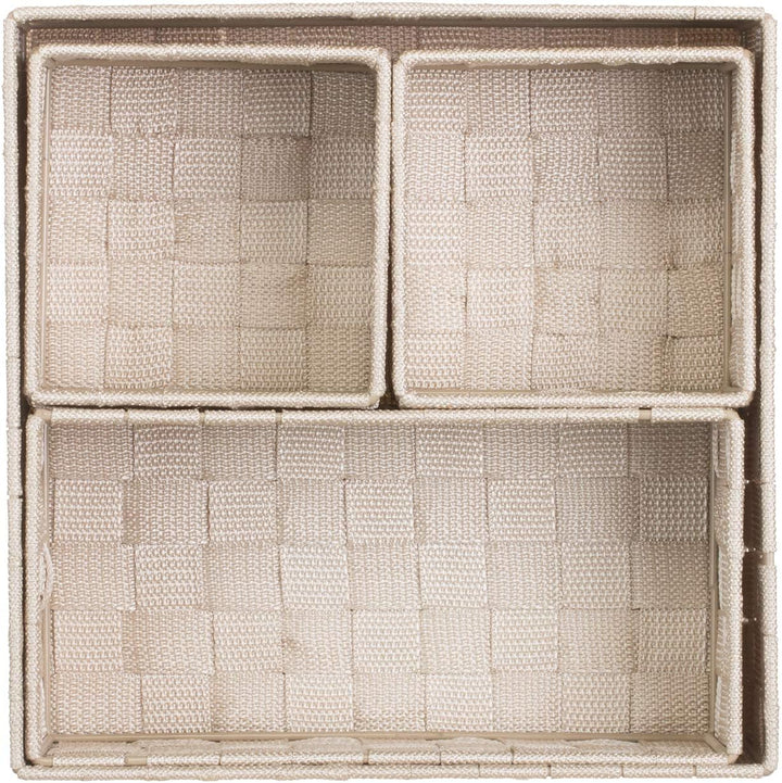 Brandsseller 4er Set Aufbewahrungsboxen - 28x28x10 cm, 26x13x9 cm, 13x13x9 cm (2x) – eckige Regalkör