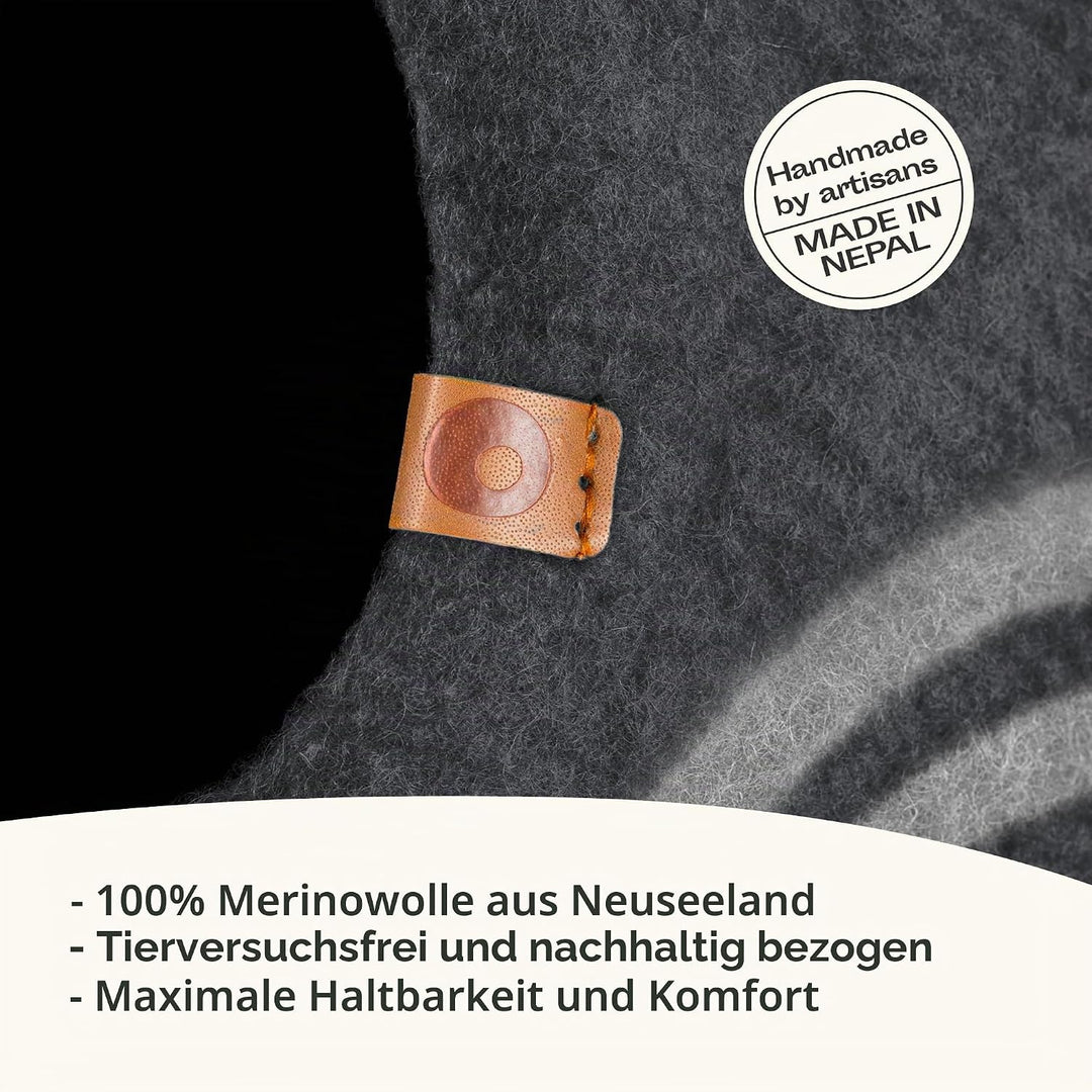 MEOWFIA Katzenbett Höhle – Umweltfreundliche Betten aus 100% Merinowolle für Katzen und Kätzchen (L,
