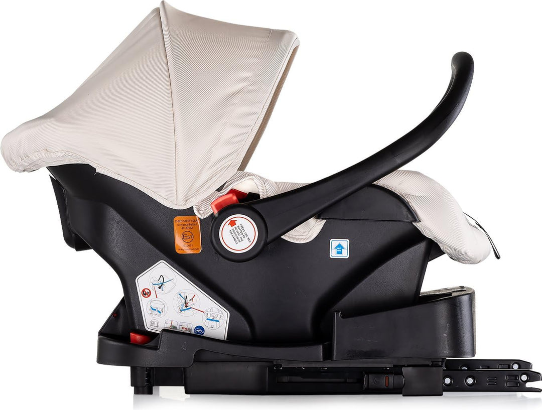 Chipolino Babyschale i-Size Aura (40-85cm) Gruppe 0+, Griff verstellbar, Gurt, Farbe:creme, creme
