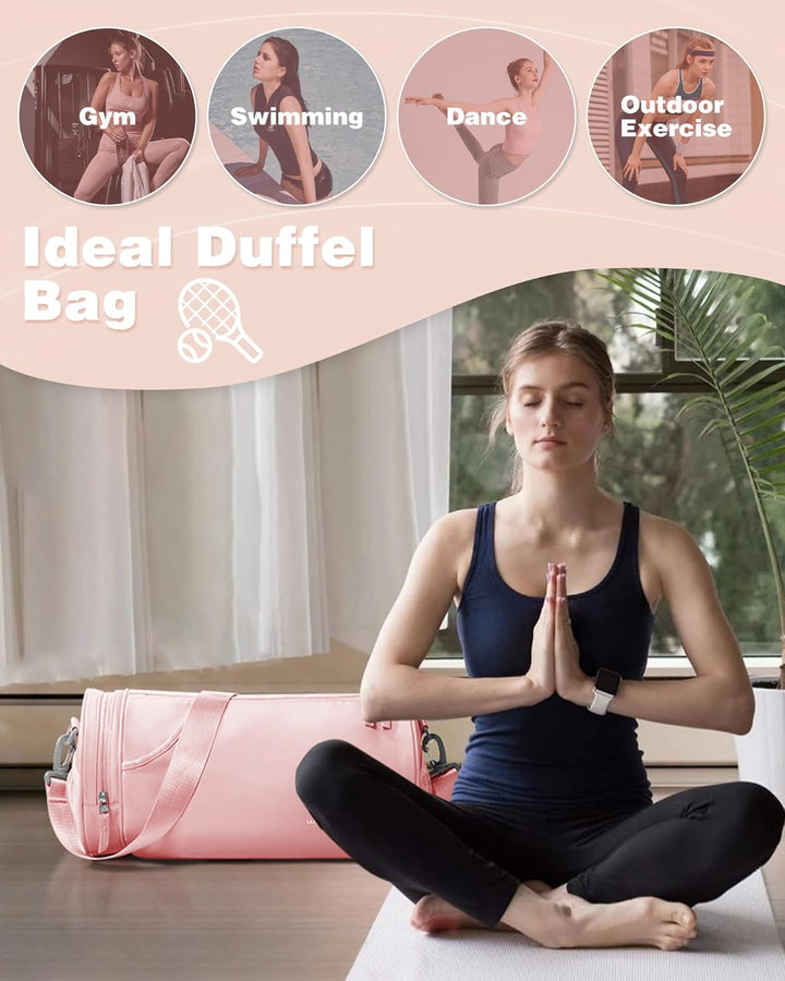 SZSYCN Sporttasche Damen Klein, Sport Duffel Bag mit nassfach & schuhfach, Leichte wasserdichte Trai