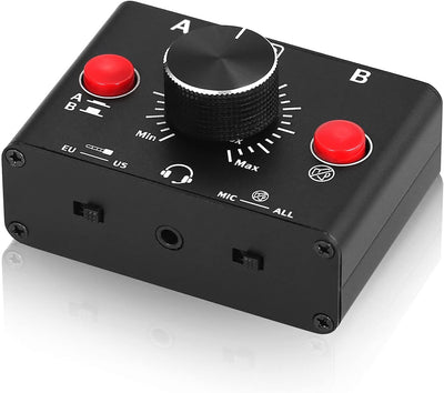 Mini 2-Wege Mikrofon Kopfhörer/Lautsprecher Audio-Umschalter Mini A/B Selector Box (MC1024-BOX)
