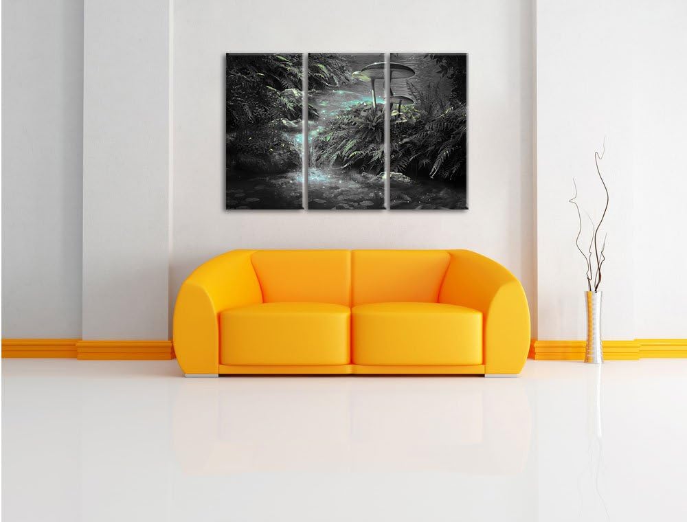 Pixxprint magischer Märchenwald als Leinwandbild/Grösse: 3 Teilig (120x80) cm/Wandbild/Kunstdruck/fe