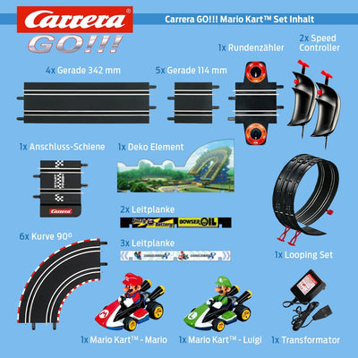 Carrera 20062491 GO!!! Nintendo Mario Kart 8 Rennstrecken-Set | 4,9m elektrische Carrerabahn mit Mar