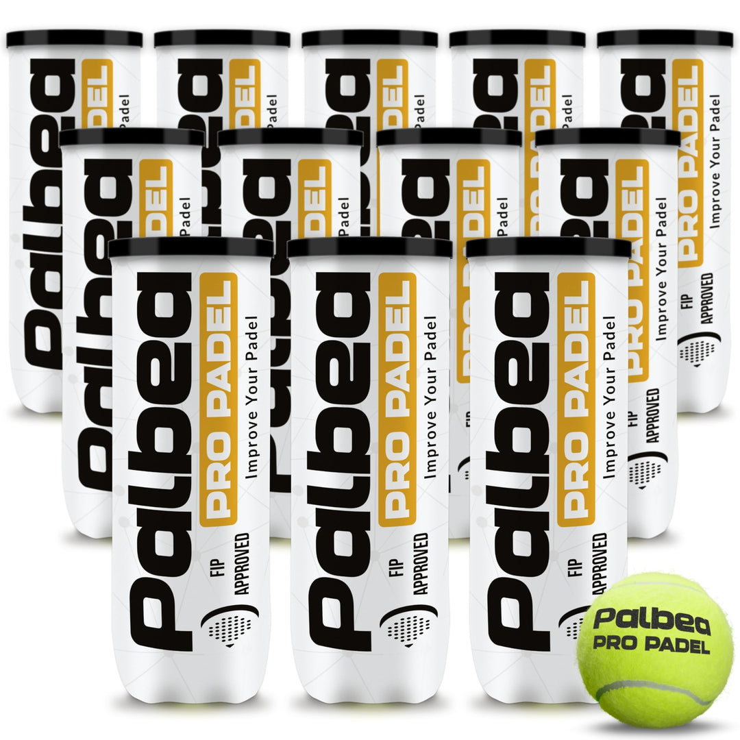 Palbea PRO Padel - FIP Zugelassene Padelbälle - 1 Karton x 6/12 Röhren - Padel Bälle mit HV Filz für