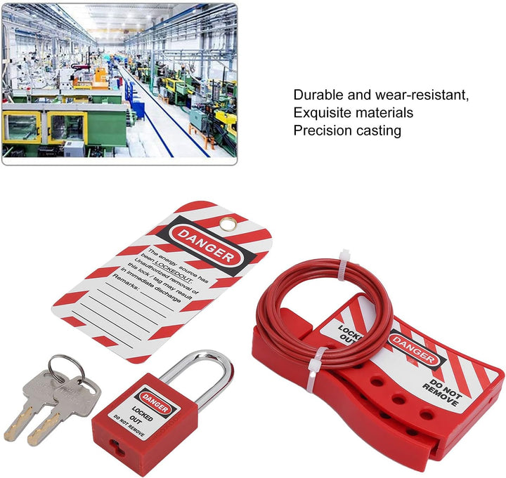 Lockout Tagout Lock Kit Elektrisches Lockout/TAGOUT KIT Lockout Lock Set mit Vorhängeschloss Warnsch