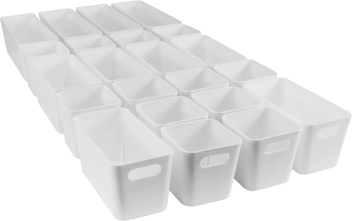 22 Teile Organizer Set - 10 cm hoch - in 3 Grössen - weiss - Schubladeneinsatz - passend für Schubla