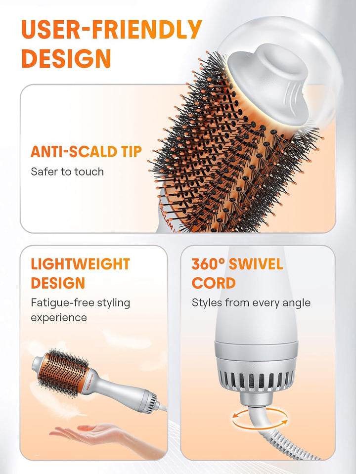 SHEGLAM Blowout Bliss Heissluftbürste 4 in 1 zum Trocknen Glätten Locken und Volumisieren mit Pflege