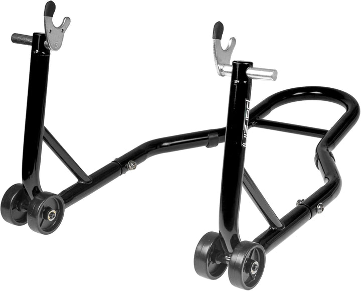 Motorradständer/Montageständer Parzini Strada hinten/Hinterrad, V-förmiger Adapter, schwarz, gummier