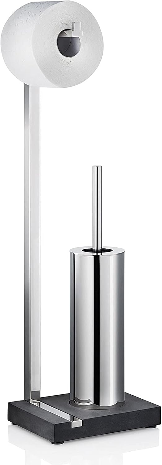 Blomus,68820,Menoto AA8- WCBürstenhalter Edelstahl fürToilettenbürste und WC Rollen Edelstahl Polier