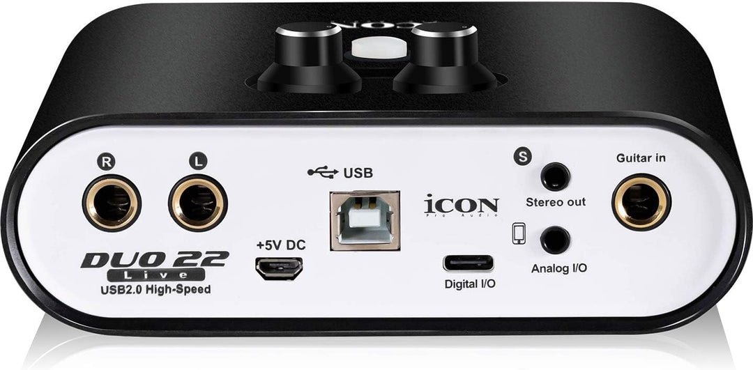 Icon Pro Audio Duo 22 Live USB-Audio-Interface mit mobilen Streaming-Funktionen, (1 Mikrofon-Vorvers