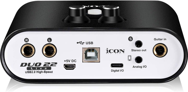 Icon Pro Audio Duo 22 Live USB-Audio-Interface mit mobilen Streaming-Funktionen, (1 Mikrofon-Vorvers