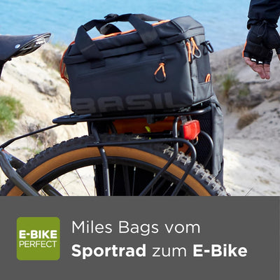 Basil Miles Abdeckplane Doppeltasche MIK, 34 l, schwarz-orange, Schwarz