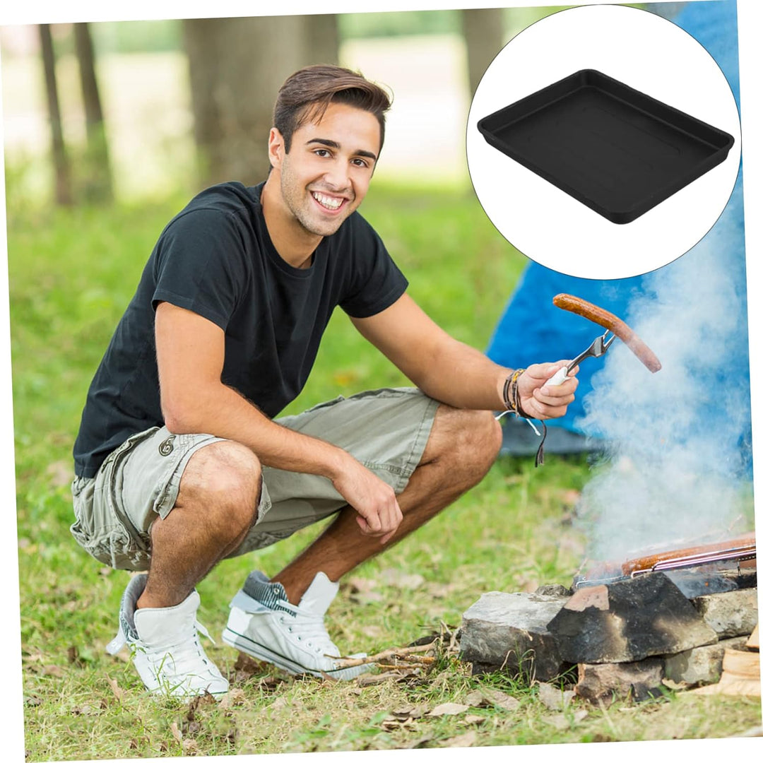 Vielseitige Rechteckige Gusseisen Grillplatte Für Outdoor Grillen - Ideal Für Steak Gemüse Und Meere
