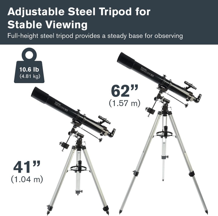Celestron 21048 PowerSeeker 80EQ Refraktor-Teleskop - mit Zwei Okularen, seitenrichtigem Spiegel, Ei